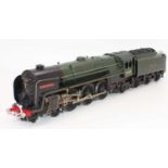 O gauge appears scratch built Black Prince BR Class 7 70008 4-6-2 loco and tender, BR lined green