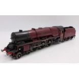 O gauge probably scratch built LMS Duchess of Montrose 6232 loco & tender, LMS red high gloss