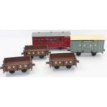 Collection of 5 kit built 32mm scale Brandbright and similar rolling stock, to include DVSR Coach. 3