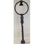 A pair of Railway interest cast iron Ex Harwich Town Station Lamp standards, fitted with wall