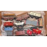 Thirteen items of mainly goods rolling stock. Eight are Hornby, some continental. Overall (P-F)