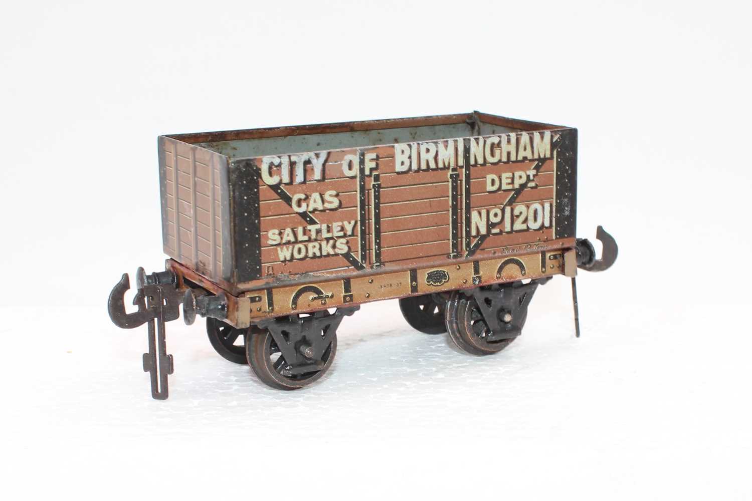 1909 Carette for Bassett-Lowke City of Birmingham open coal wagon, touching-in to buffer beams (G-
