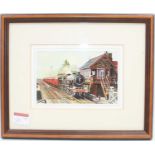 8 various framed and glazed railway related print, to include 1st Train to Bury St Edmunds,