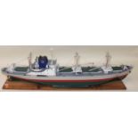 A very well made wooden and plywood radio controlled model of a Duburg Modern General Cargo Ship,