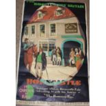 Original Booklovers series Horncastle railway poster, stylised view of coaching inn with figures