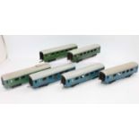Six JEP bogie coaches: 2 x SNCF 1st/2nd and one baggage/3rd green with three Wagon Lit blue sleeping