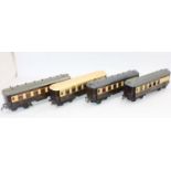 Four Hornby No.2 Special Pullman coaches: two brake composites (Alberta & Arcadia) and two