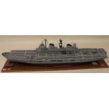 A very well made wooden and plywood 1/16th inch to 1 ft, Radio Controlled model of the 1985 HMS