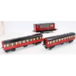 ‘Home made’ from various maker’s parts, a London Transport O gauge 4-wheel 3-rail loco and two