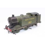 O gauge Southern tank loco 0-4-4 no.142, green, electric powered, voltage unknown, current