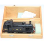 LMS 7415 Jinty side tank 0 gauge 2-rail loco, unlined black, can motor, sprung buffers, finescale