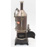 Bing Germany, Circa 1905 vertical steam engine plated GBN above fire box door, comprising of
