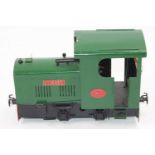 Brandbright 32mm scale electrically powered model of a 0-4-0 Fowler Resilient locomotive, green body