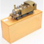 An unpainted brass very well made kit built 0-6-0 side tank loco, 2-rail finescale, sprung