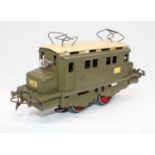 French Hornby circa 1949 OE-PO loco, khaki but does not possess white stamping, a few chips to