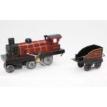 Jep maroon c/w 2-4-0 loco with fixed key with 4 wheel tender No. 462 (VG)