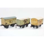 1930s Bing cream refrigerator van (AV) with a 1920s white Fleisch Wagen No. Frankfurt 481500 (AV-