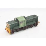 Diesel D9513 0-6-0 loco, BR green, finescale wheels, fitted for 2-rail outside rail power