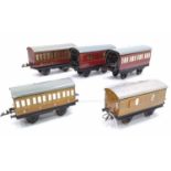 Five 4-wheel No.1 & 41 coaches: NE 1st/3rd and pass brake; LMS 1st/3rd and BR maroon 1st/2nd and