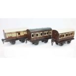 3x Marklin 4 wheel LNWR coaches including all 1st No. 2871 with opening doors (G) 3/1/3 No. 2871