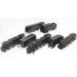 Four Lionel steam outline electric locos but with only three tenders, 3 x 2-4-2 and one 2-6-2, all