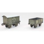 1912 Carette MR goods van roof repainted (G-VG) with a 1912 MR open goods wagon (G-VG)