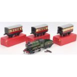 1954-61 Hornby Type 51 0-4-0 loco & tender BR lined green 50153 clockwork, key (NM) with three