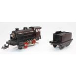 1930s Bing black with red lining Continental outline electric 0-4-0 loco No. 7100 with 4 wheel