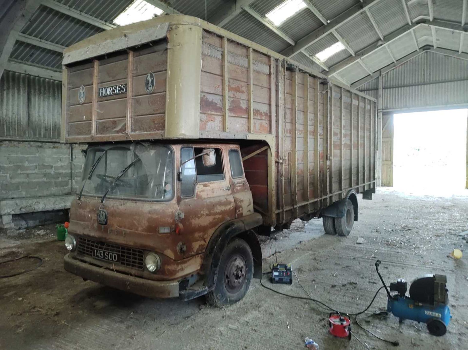 Bedford Horse Lorry. Reg 143 SOO. 20,000 Miles. Unrestored and bought from new.