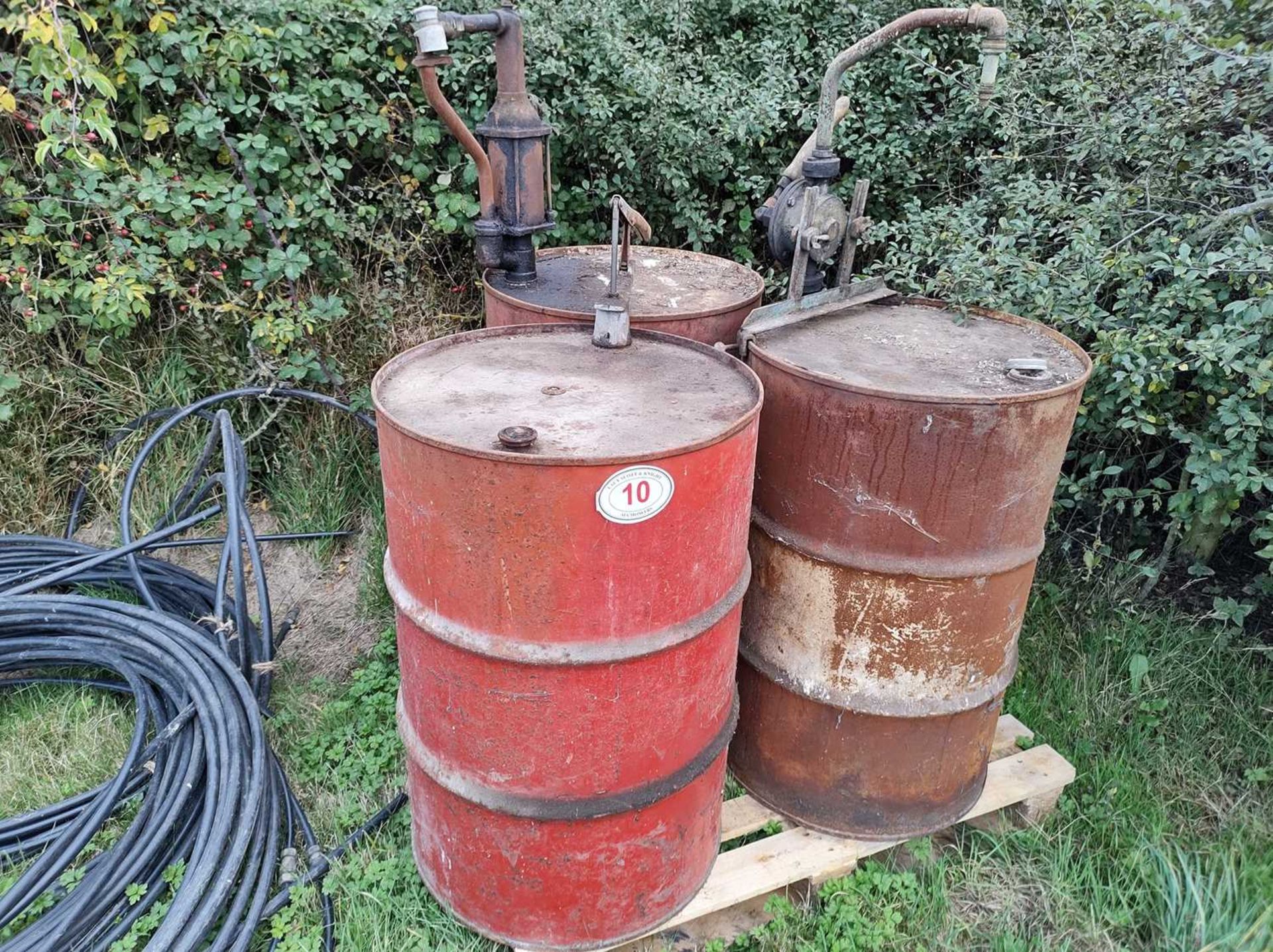 3 x Oil Barrels with Pumps