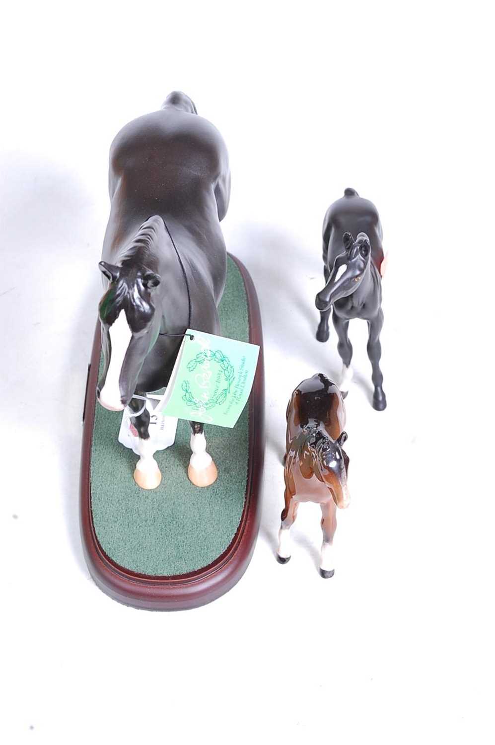 A John Beswick of Royal Doulton model of a Welsh Cob Stallion, mounted on a plinth, h.24cm, boxed; - Image 5 of 5