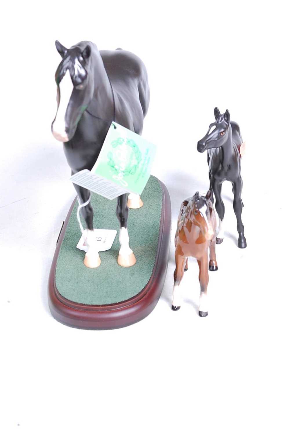 A John Beswick of Royal Doulton model of a Welsh Cob Stallion, mounted on a plinth, h.24cm, boxed; - Image 4 of 5