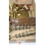 A collection of miscellaneous items, to include a small brass dinner gong on oak stand with