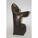 A 20th century bronze abstract sculpture, h.43cmCondition report: Over 20lb; heavier than our scales