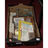 A box containing a collection of various items, to include 1951 Festival of Britain memorabilia,