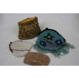 A collection of early 20th century and later ladies silk and bead evening bags and pursesCondition