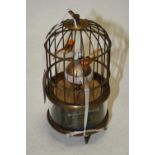 A reproduction singing bird in cage clockwork automaton, height 18cmCondition report: Clockwork does