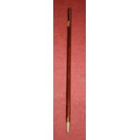 A 20th century beech and brass mounted grade stick 97cm