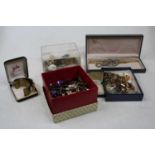A collection of miscellaneous costume and other jewellery, to include various gent's cufflinks,