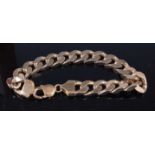 A silver gilt gents heavy curb link bracelet 64g