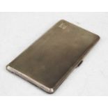 A George VI silver pocket cigarette case, of canted rectangular form having engine turned