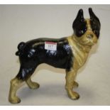A cast metal model of a pug dog, height 24cm