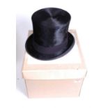 A Herbert Johnson of New Bond Street, London, gent's moleskin top-hat, boxedCondition report: