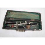 A French clarinet, marked Buffet of Paris, in fitted ebonised travel caseCondition report: Grubby