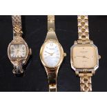 A lady's Favre-Leuba steel cased quartz wristwatch; together with a lady's Pulsar wristwatch; and