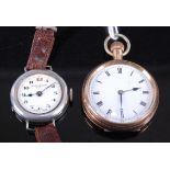 A Kendal & Dent of London lady's silver cased wristwatch, having manual wind movement; together with