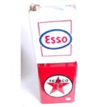 A reproduction Texaco advertising petrol can, h.34cm; together with a similar ESSO example (2)
