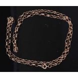 A 9ct gold chainlink long necklace, 9.6g (a/f)