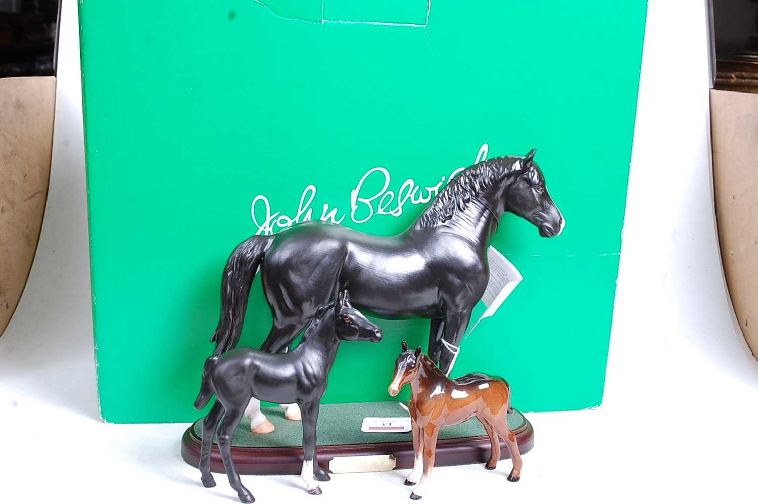 A John Beswick of Royal Doulton model of a Welsh Cob Stallion, mounted on a plinth, h.24cm, boxed; - Image 2 of 5