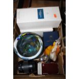 A box containing a collection of various glassware to include; Mdina, Caithness and Scottish Borders